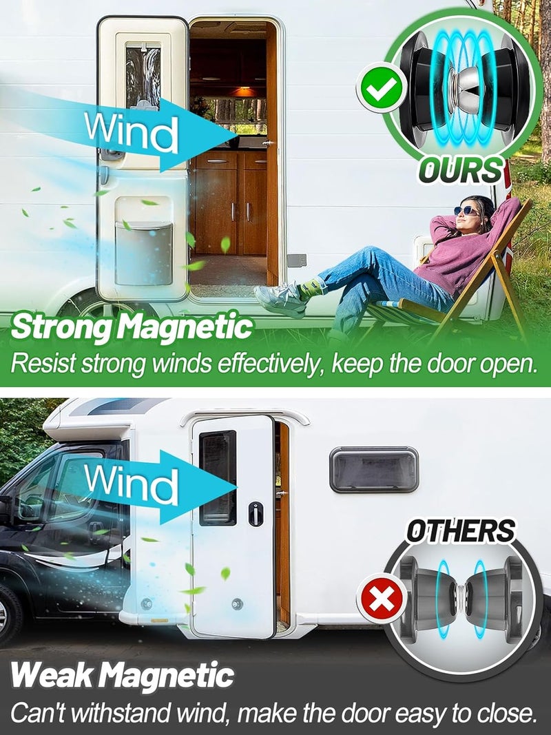 Acostop RV Magnetic Door Catch with Adhesives Screws - Easy to Install Camper Trailer Door Holder, Sturdy Stopper for RV Accessories, 1 Pack - Image 2